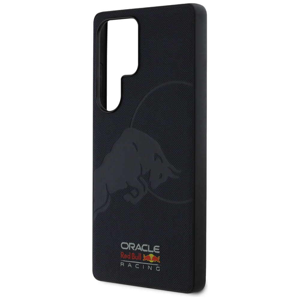 Red Bull Samsung Galaxy S25 Ultra - Leather Meshed Debossed Bull - MagSafe Σκληρή Θήκη με Επένδυση Συνθετικού Δέρματος και Πλαίσιο Σιλικόνης - Navy - RBHMS25L24PUBUFV