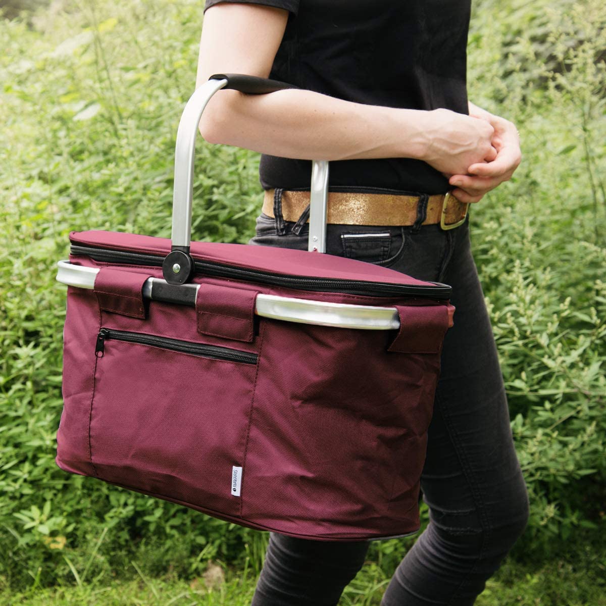 Navaris Πτυσσόμενη Ισοθερμική Τσάντα Πικ - Νικ - Bordeaux - 45859.13