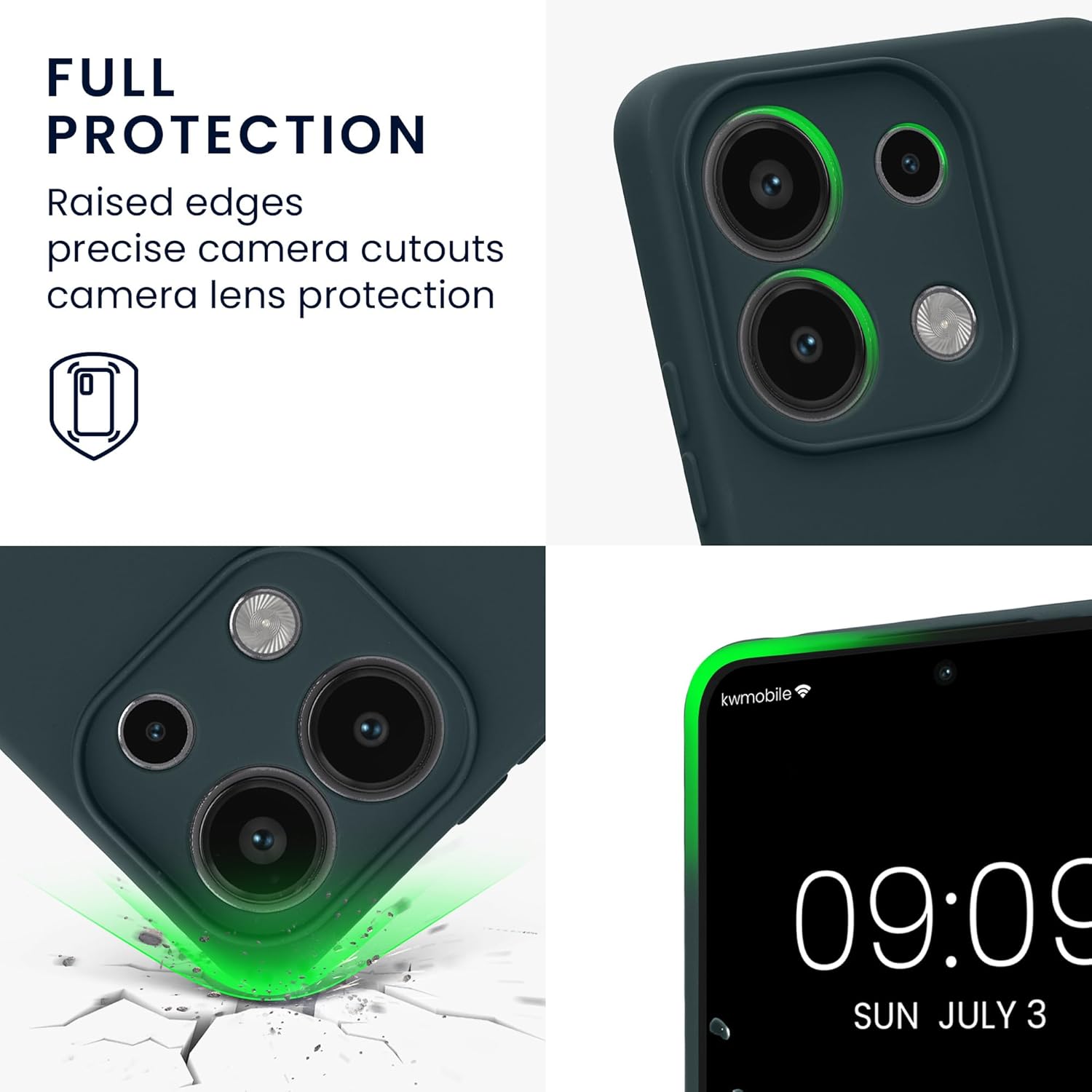 KW Xiaomi Redmi Note 13 4G λεπτή Θήκη Σιλικόνης Rubberized TPU - Dark Slate