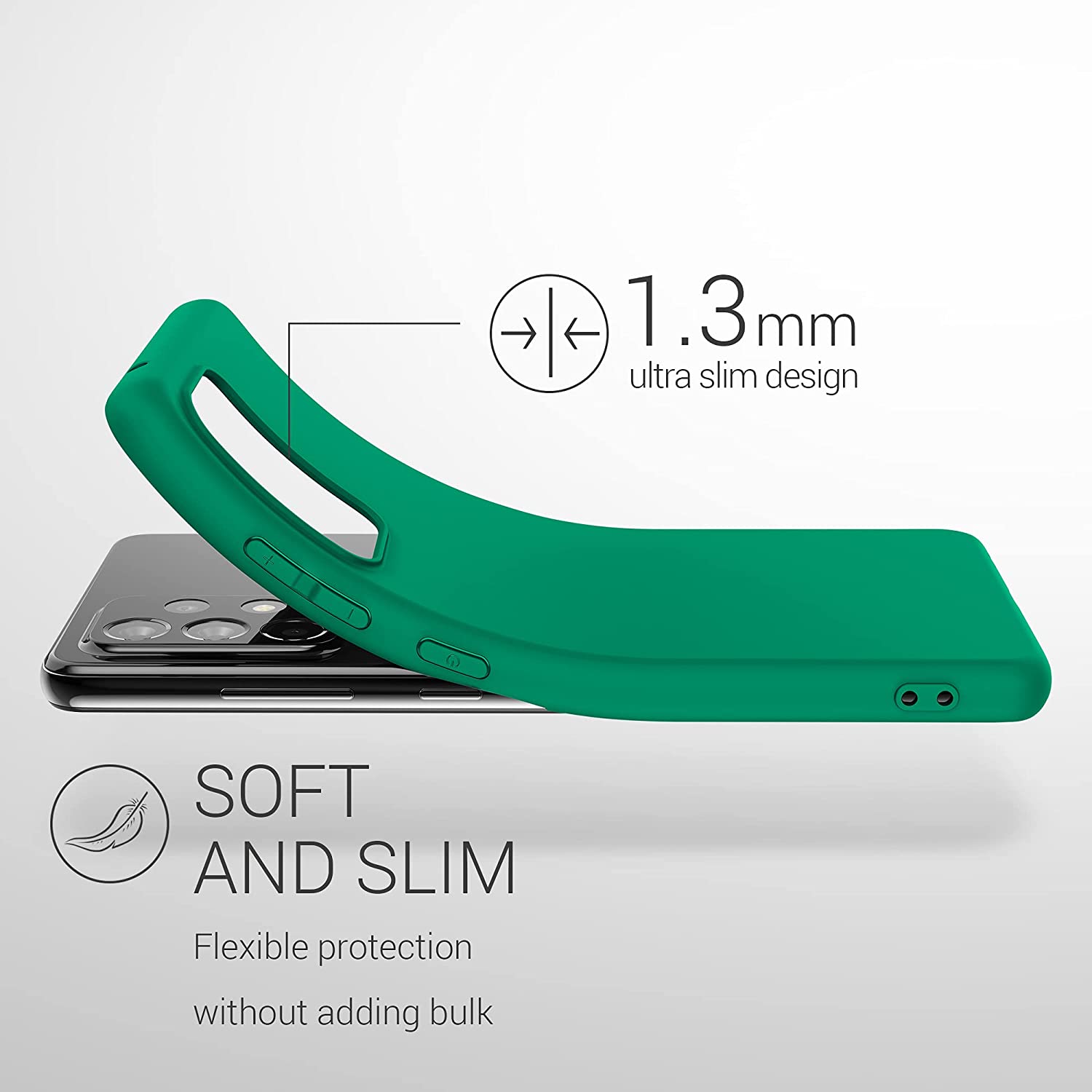 KW Samsung Galaxy A52 / A52 5G / A52s 5G Θήκη Σιλικόνης TPU - Emerald Green - 54346.142