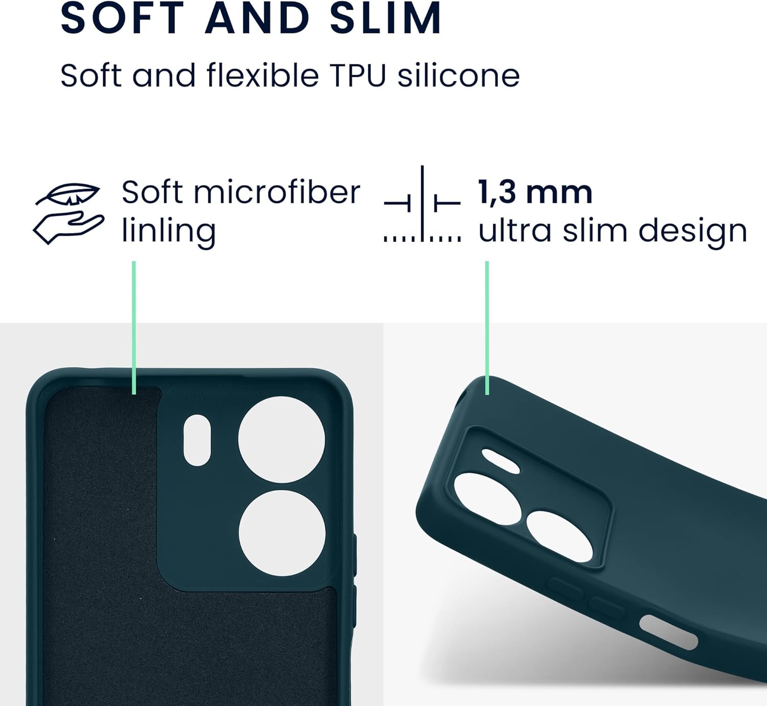 KW Xiaomi Redmi 13C / Poco C65 Θήκη Σιλικόνης Rubberized TPU - Matte Petrol