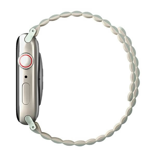 Uniq Λουράκι Apple Watch 2 / 3 / 4 / 5 / 6 / 7 / 8 / 9 / SE - 38 / 40 / 41 mm Revix Μαγνητικό Σιλικόνης Διπλής Όψης - Green / Beige