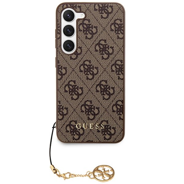 Guess Samsung Galaxy A55 5G - 4G Charms Collection - Θήκη με Επένδυση Συνθετικού Δέρματος - Brown - GUHCSA55GF4GBR