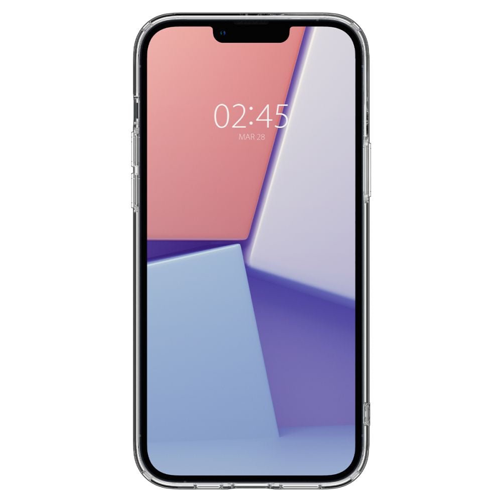 Spigen iPhone 14 Plus / iPhone 15 Plus Quartz Hybrid Θήκη με Πλαίσιο Σιλικόνης και Όψη Γυαλιού Tempered Glass - Crystal Clear