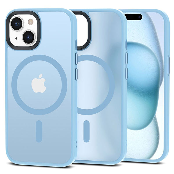 Tech - Protect iPhone 15 MagMat Σκληρή Θήκη με Πλαίσιο Σιλικόνης και MagSafe - Matte Sky Blue / Ημιδιάφανη