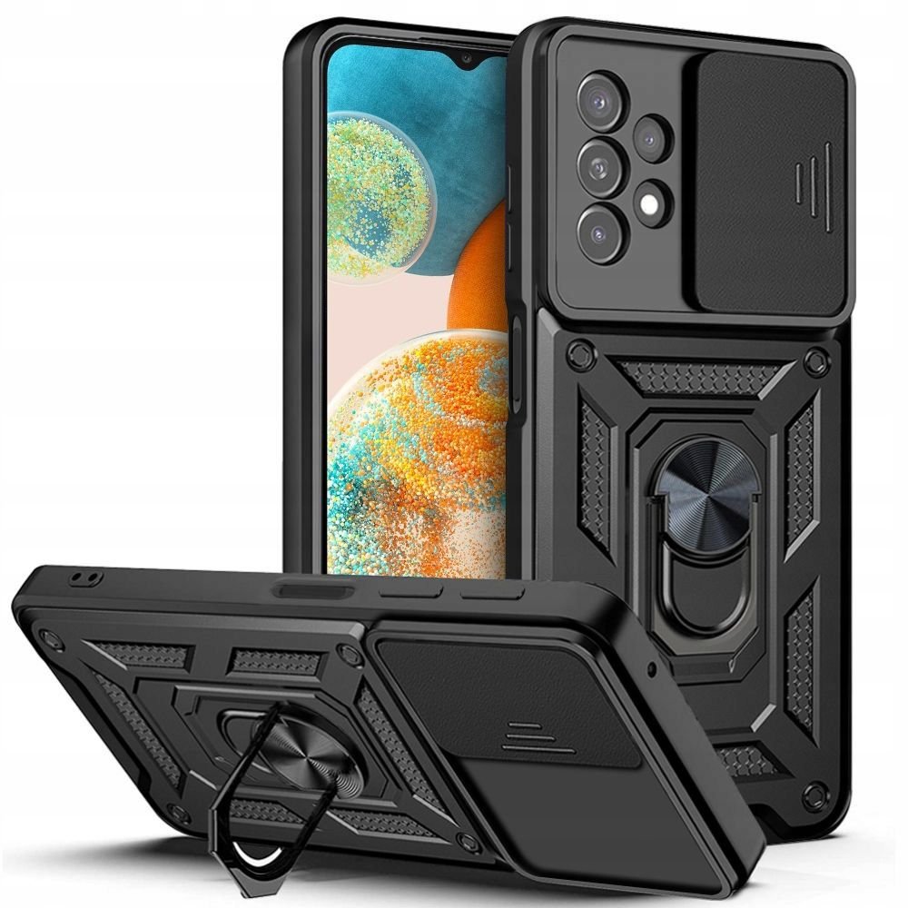 Tech - Protect Samsung Galaxy A23 5G Camshield Pro Σκληρή Θήκη με Πλαίσιο Σιλικόνης και Δαχτυλίδι Συγκράτησης - Black