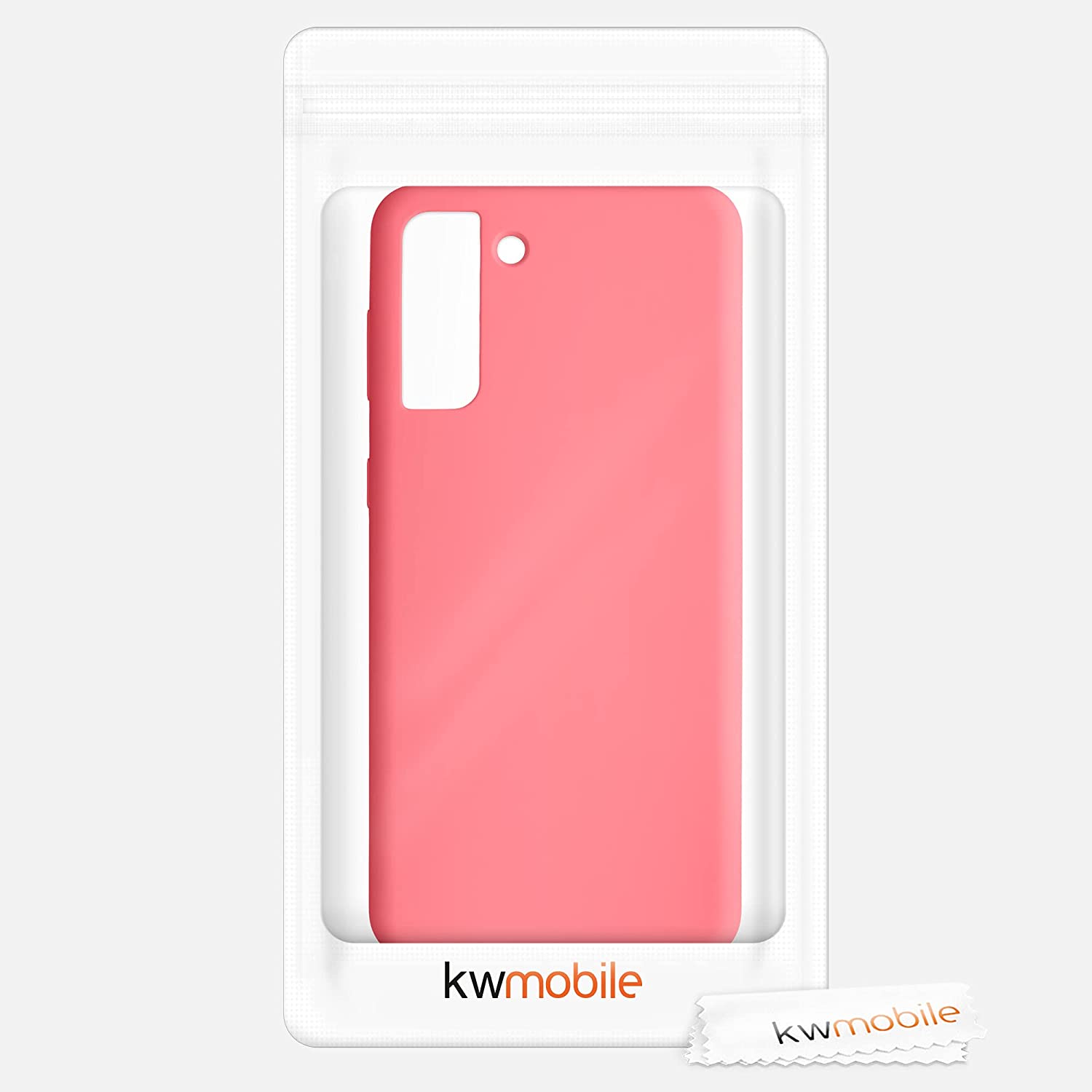 KW Samsung Galaxy S21 Plus Θήκη Σιλικόνης Rubber TPU - Neon Coral - 54066.103