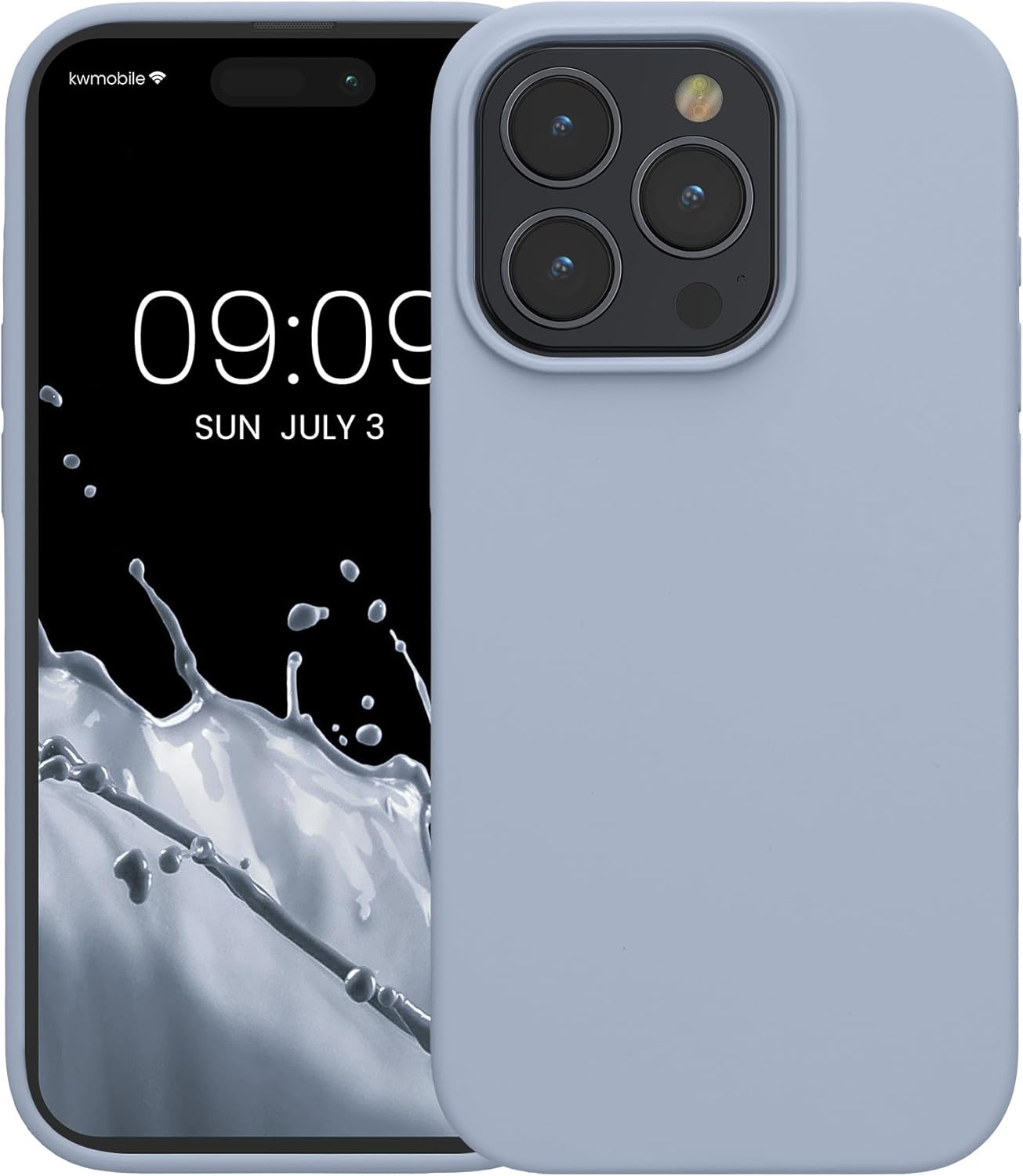 KW iPhone 15 Pro Max Θήκη Σιλικόνης Rubberized TPU - Light Blue Matte