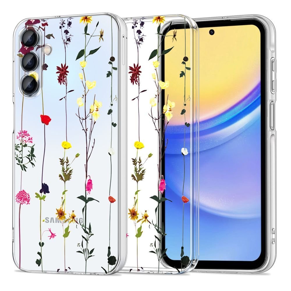 Tech - Protect Samsung Galaxy A55 5G Flexair+ Λεπτή Θήκη Σιλικόνης - Garden Floral - Διάφανη