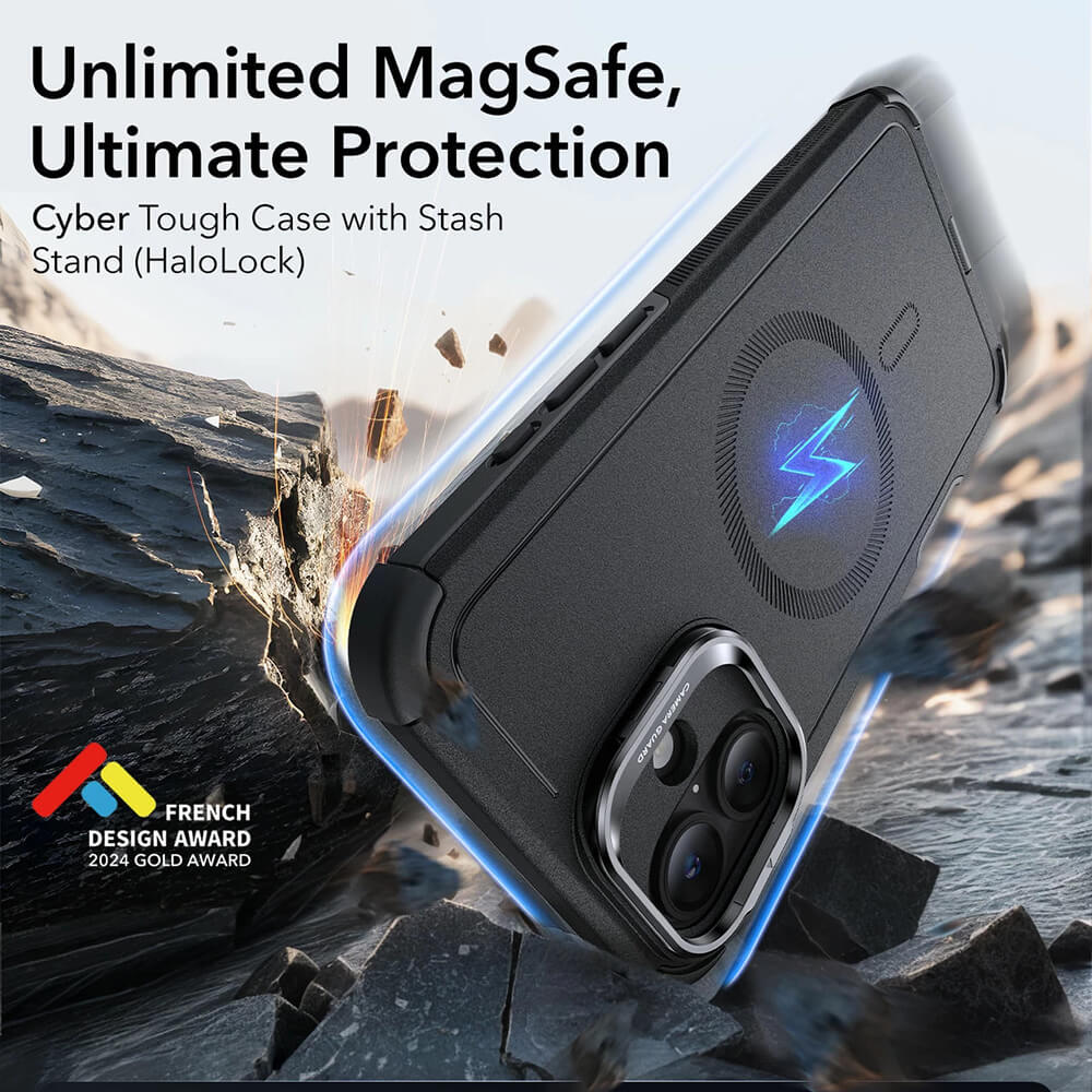 ESR iPhone 16 Cyber Armor Kickstand Σκληρή Θήκη με Stand και MagSafe - Blue