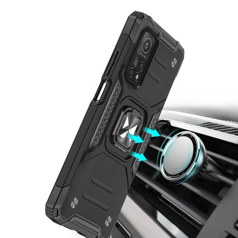 Wozinsky Xiaomi Poco M4 Pro 5G / Redmi Note 11S 5G Ring Armor Σκληρή Θήκη με Πλαίσιο Σιλικόνης και Δαχτυλίδι Συγκράτησης - Black
