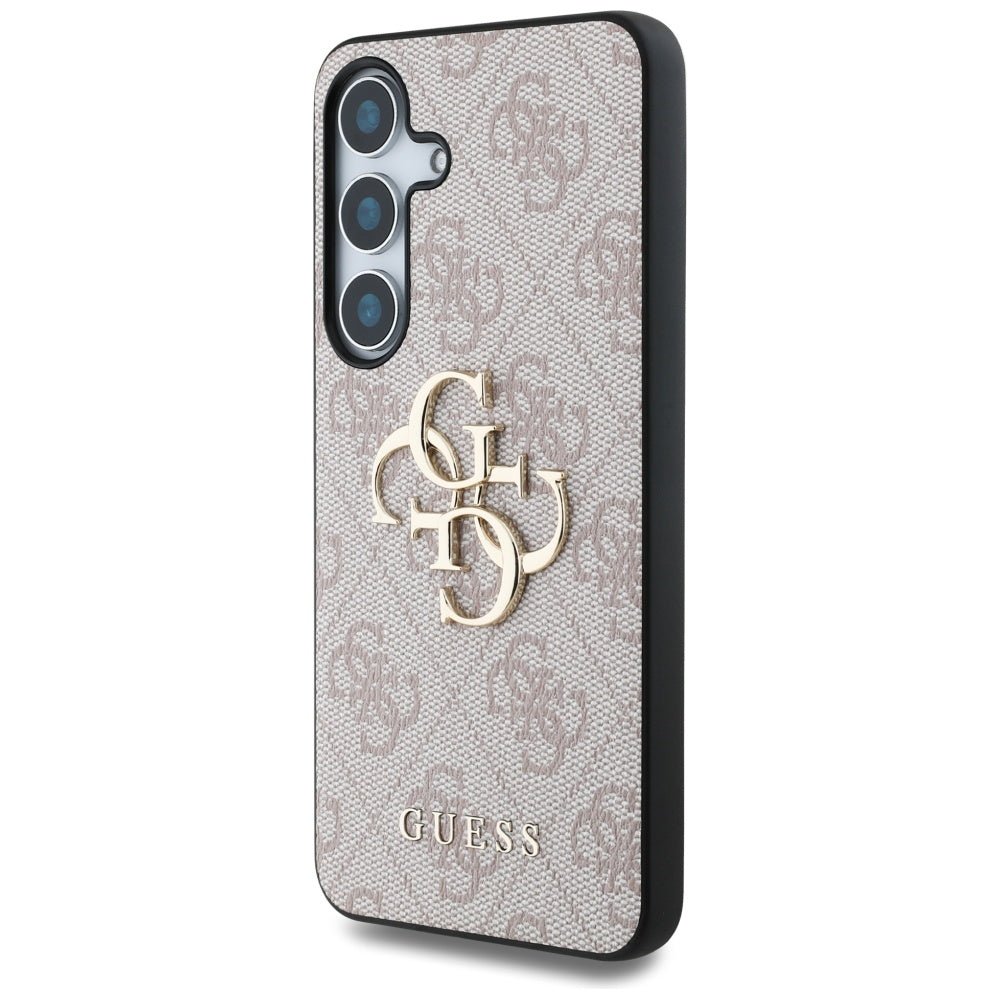 Guess Samsung Galaxy S25 Plus - 4G Big Metal Logo - Θήκη με Επένδυση Συνθετικού Δέρματος - Pink - GUHCS25M4GMGPI