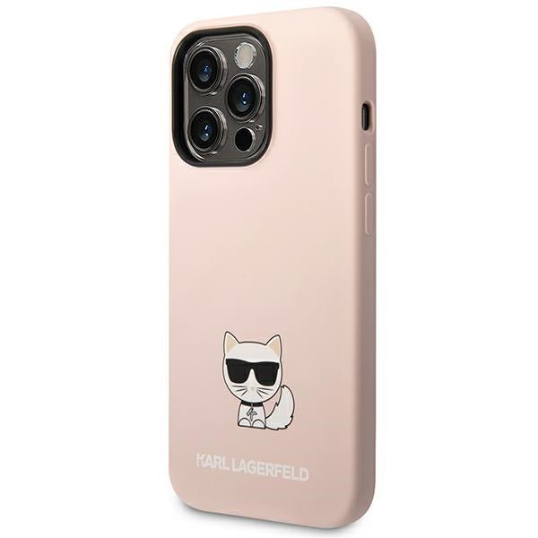 Karl Lagerfeld iPhone 14 Pro Silicone Choupette Body Θήκη Σιλικόνης - Light Pink - KLHCP14LSLCTPI