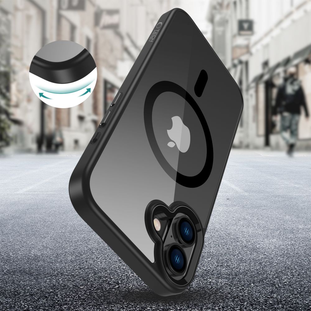Tech - Protect iPhone 16 Plus MagMat Σκληρή Θήκη με Πλαίσιο Σιλικόνης και MagSafe - Black / Clear