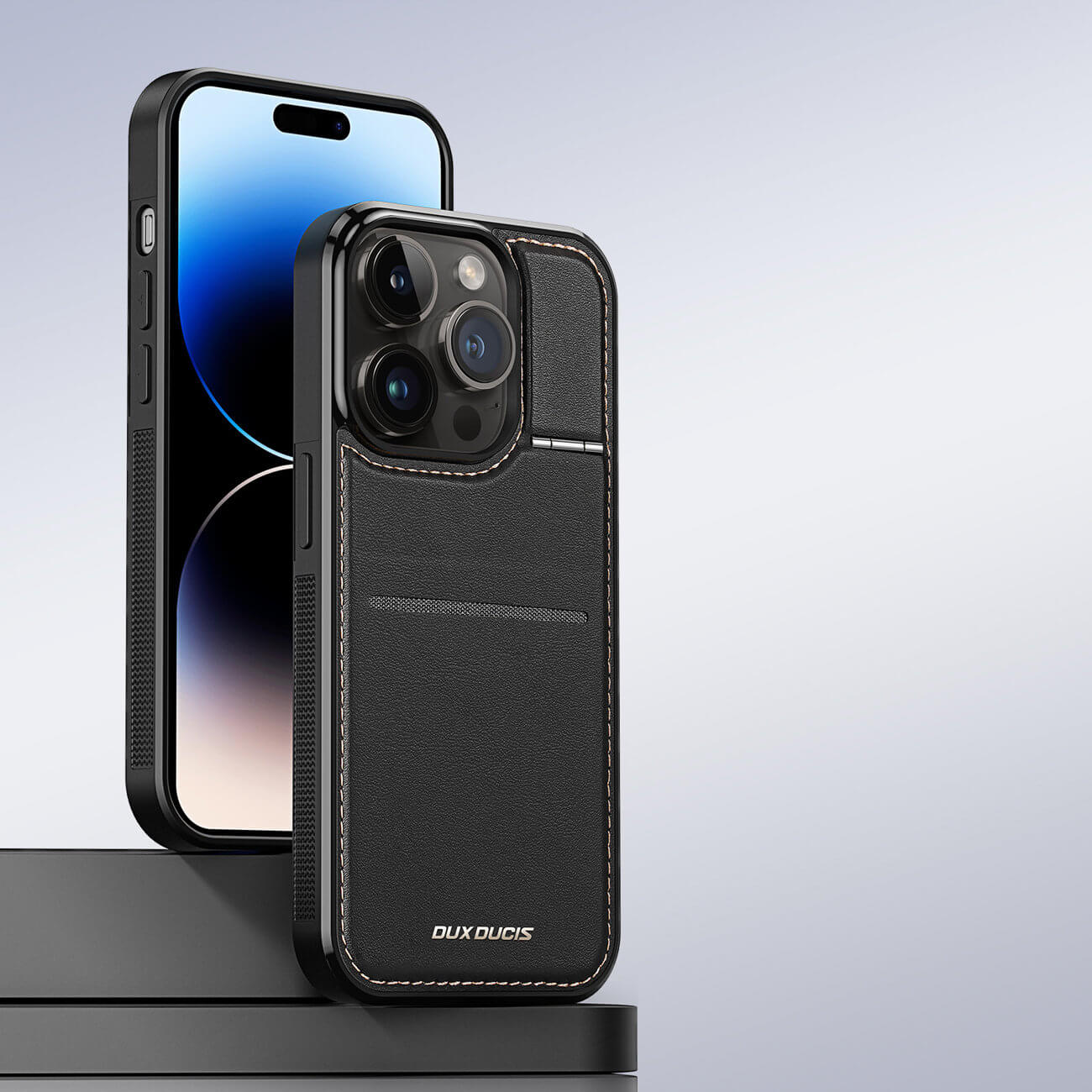 Dux Ducis iPhone 15 Pro Max Rafi Mag Anti - RFID 3in1 Θήκη με Υποδοχή για Κάρτες / Stand και MagSafe - Black