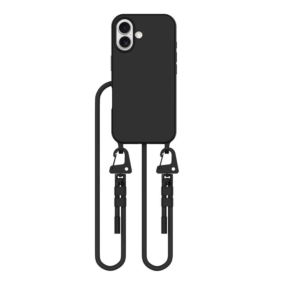 Tech - Protect iPhone 16 MagNecklace - MagSafe Θήκη Σιλικόνης TPU με Pυθμιζόμενο Αποσπώμενο Κορδόνι - Black