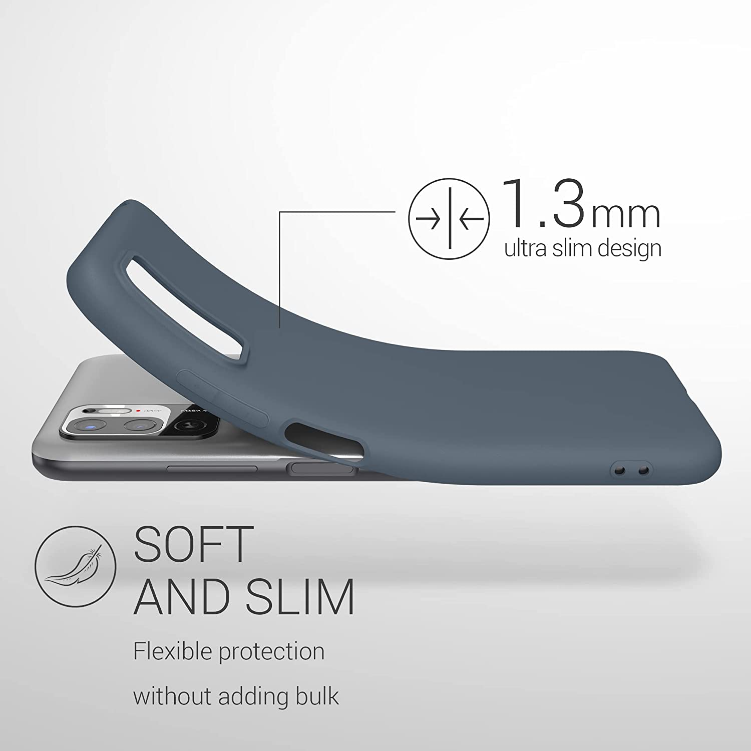 KW Xiaomi Redmi Note 10 5G Θήκη Σιλικόνης TPU - Dark Slate - 54947.202