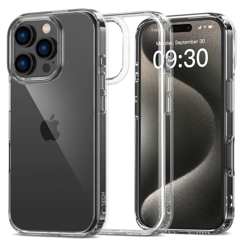 Tech - Protect iPhone 16 Pro Flexair Hybrid Σκληρή Θήκη με Πλαίσιο Σιλικόνης - Διάφανη