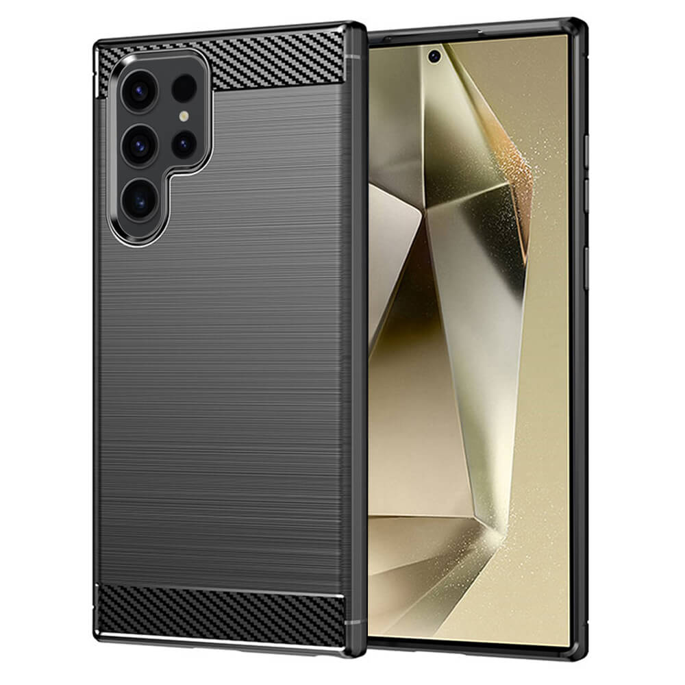 Techsuit Samsung Galaxy S25 Ultra Carbon Silicone Θήκη Σιλικόνης TPU - Black