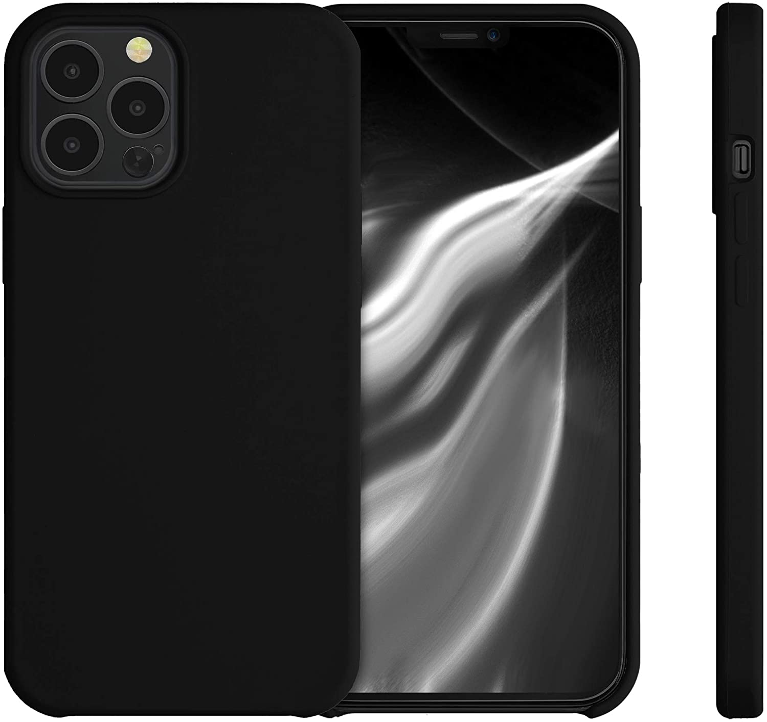 KW iPhone 12 Pro Max Θήκη Σιλικόνης Rubber TPU - Black - 52644.01