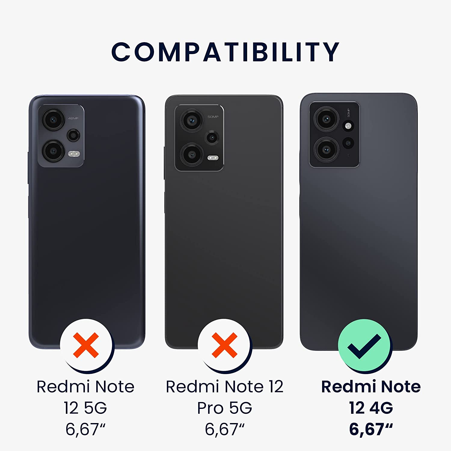 KW Xiaomi Redmi Note 12 4G Θήκη Πορτοφόλι Stand Canvas - Anthracite / Black - 61171.73