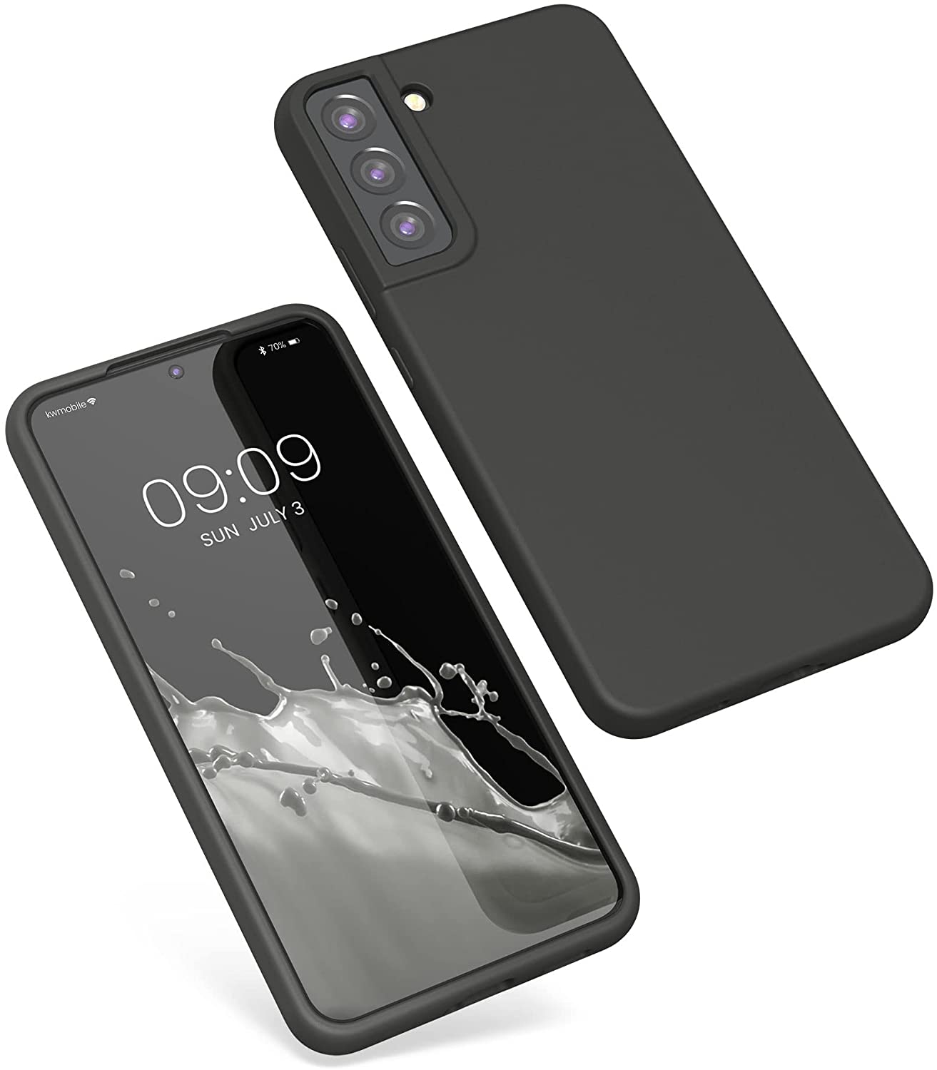 KW Samsung Galaxy S22 Plus Θήκη Σιλικόνης Rubberized TPU - Matte Dark Grey - 56761.47