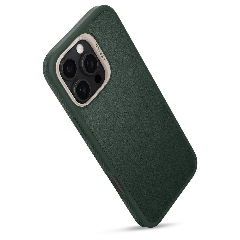 Spigen Cyrill iPhone 16 Pro Max Kajuk Mag Θήκη με Επένδυση Συνθετικού Δέρματος και MagSafe - Forest Green