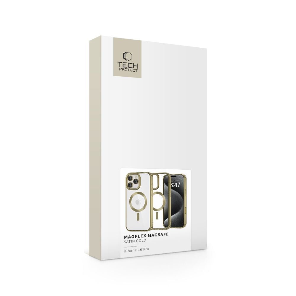 Tech - Protect iPhone 16 Pro MagFlex Θήκη Σιλικόνης TPU με MagSafe - Διάφανη / Satin Gold