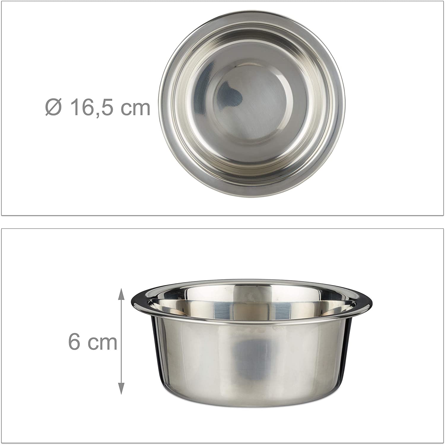 Relaxdays Foldable Bowl Stand - Αναδιπλούμενο Σταντ με 2 Μπολ για Νερό και Τροφή - 700 ml - Natural - 4052025916091