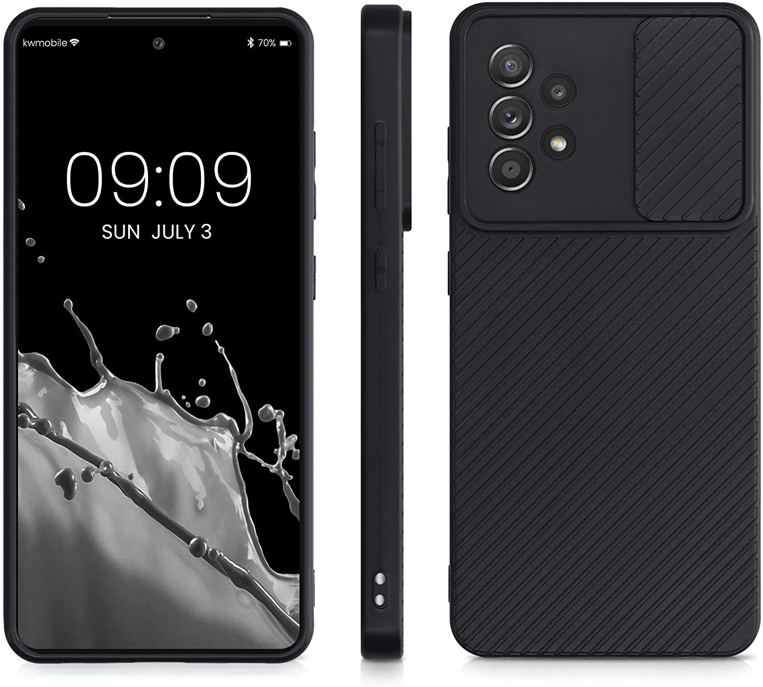 KW Samsung Galaxy A52 / A52 5G / A52s 5G Θήκη Σιλικόνης με Κάλυμμα για την Κάμερα - Black - 56850.01