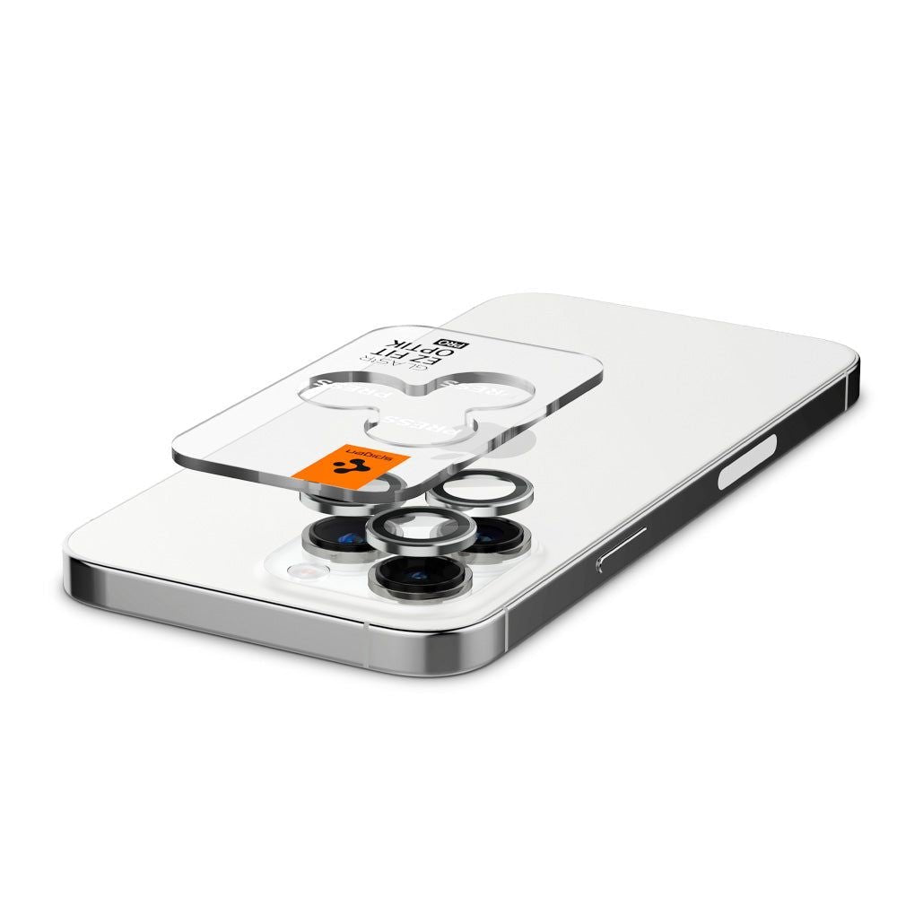 Spigen iPhone 14 Pro / 14 Pro Max Optik.TR EZ Fit Αντιχαρακτικό Γυαλί για την Κάμερα - 2 Τεμάχια - Silver