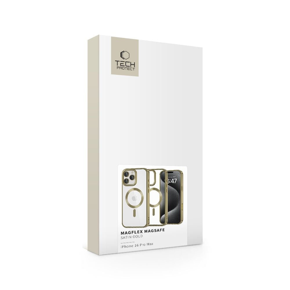 Tech - Protect iPhone 16 Pro Max MagFlex Θήκη Σιλικόνης TPU με MagSafe - Διάφανη / Satin Gold