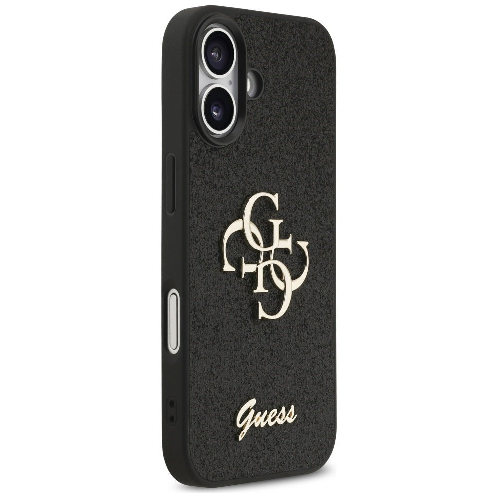 Guess iPhone 17 - Fixed Glitter Big 4G - Σκληρή Θήκη με Πλαίσιο Σιλικόνης - Black - GUHCP17SHG4SGK