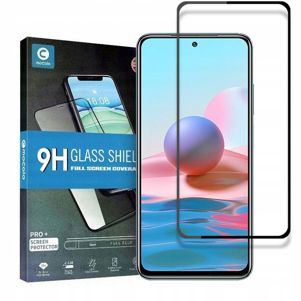 Mocolo Xiaomi Redmi 10 TG+ 0.3mm 2.5D 9H Full Screen Full Glue Tempered Glass Αντιχαρακτικό Γυαλί Οθόνης - Black