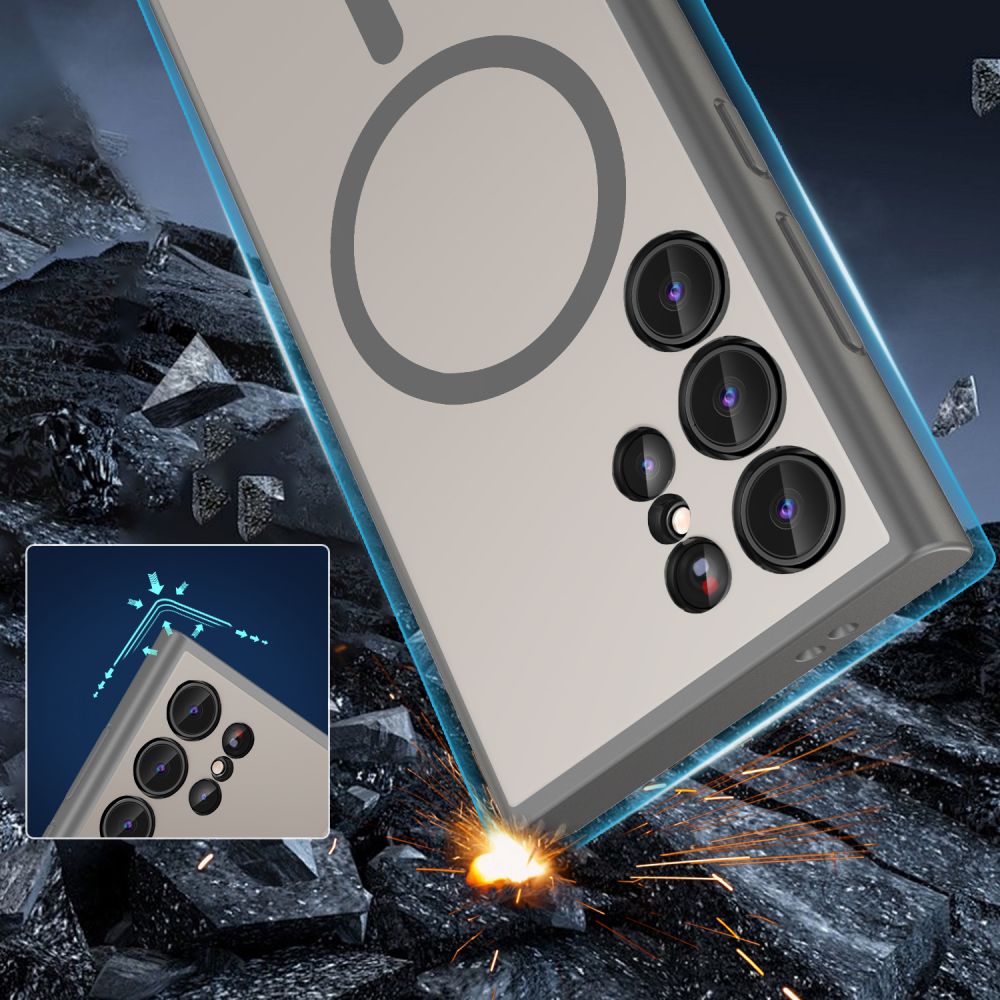 Tech - Protect Samsung Galaxy S24 Ultra MagMat Σκληρή Θήκη με Πλαίσιο Σιλικόνης και MagSafe - Matte Titanium
