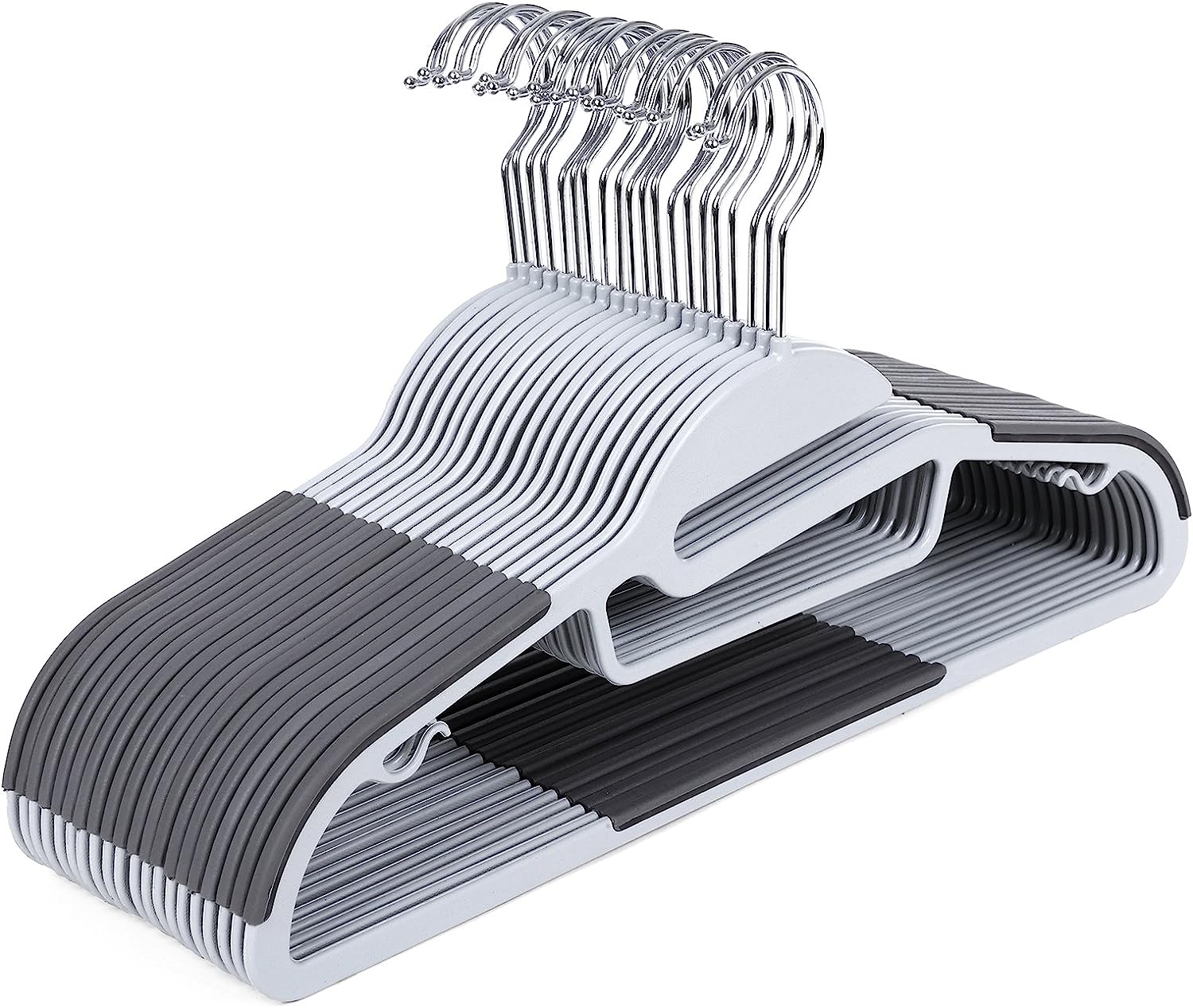 Songmics Σετ με 20 Πλαστικές Αντιολισθητικές Κρεμάστρες Ρούχων - Light Grey / Dark Grey - CRP41G