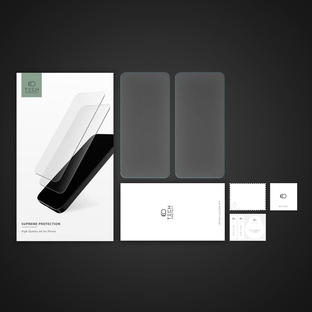 Tech - Protect Xiaomi Redmi Note 13 5G / Redmi Note 13 Pro 4G / Redmi Note 13 Pro 5G Supreme 9H 0.3mm Tempered Glass Αντιχαρακτικό Γυαλί Οθόνης - 2 Τεμάχια - Διάφανα