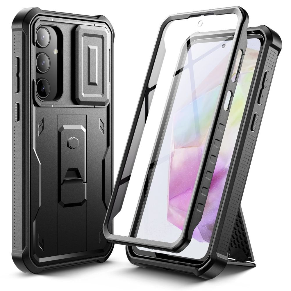 Tech - Protect Samsung Galaxy A35 5G Kevlar Cam+ Θήκη 360 Full Body με Προστασία για την Οθόνη και την Κάμερα και Stand - Black