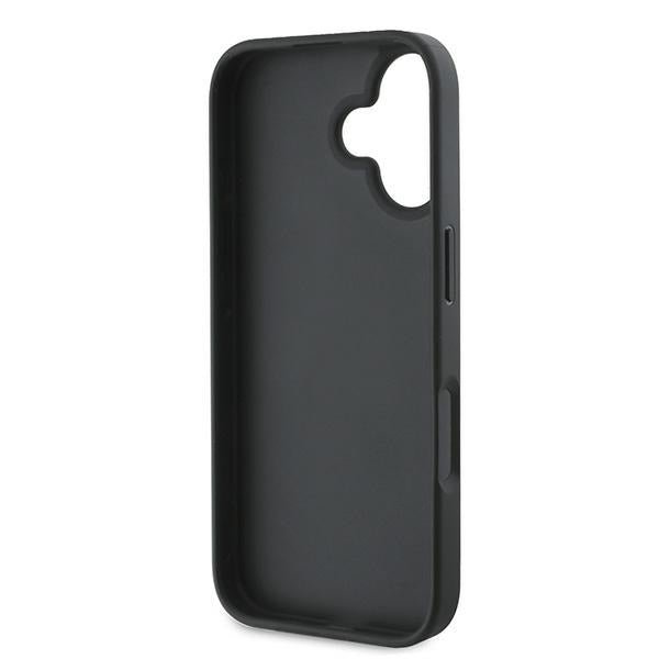 Guess iPhone 16 Plus - 4G Bottom Stripe - Θήκη με Επένδυση Συνθετικού Δέρματος - Grey - GUHCP16MG4GLGR