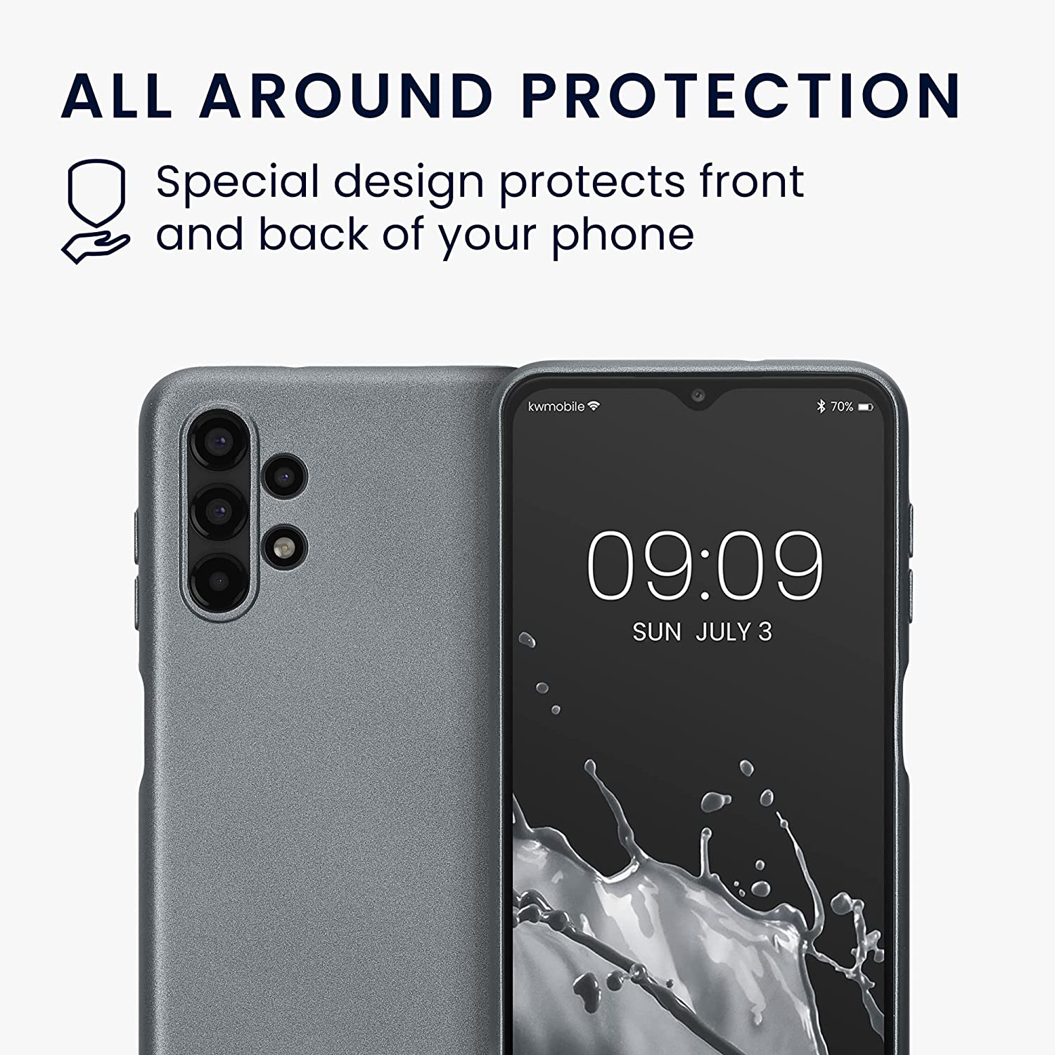 KW Samsung Galaxy A13 4G Θήκη Σιλικόνης TPU - Metallic Grey - 58021.232