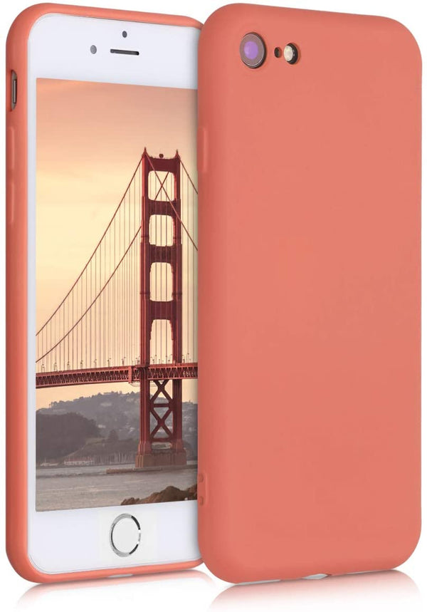 KW iPhone SE 2022 / SE 2020 / 7 / 8 Θήκη Σιλικόνης Rubberized TPU - Neon Coral - 49979.103