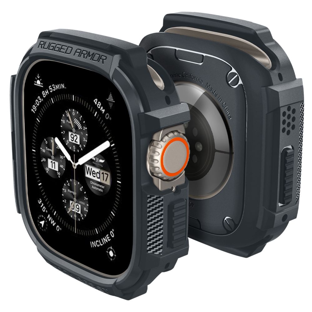 Spigen Θήκη Apple Watch Ultra (1/2/3) - 49mm Rugged Armor - Dark Grey