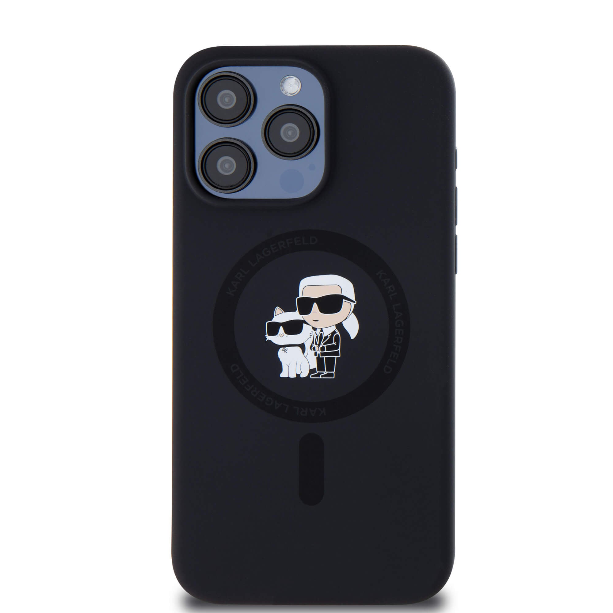 Karl Lagerfeld iPhone 15 Pro Max - Silicone Karl and Choupette - Θήκη Σιλικόνης με MagSafe - Black - KLHMP15XSCMKCRHK