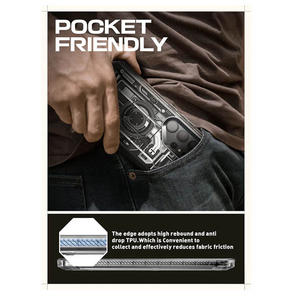 Supcase Samsung Galaxy S24 Ultra Unicorn Beetle Pro 2 Σκληρή Θήκη με Προστασία Οθόνης και Stand - Frost Black