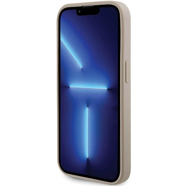 Guess iPhone 15 Pro Max Leather Perforated 4G Glitter Θήκη με Επένδυση Συνθετικού Δέρματος - Gold - GUHCP15XPSP4LGD