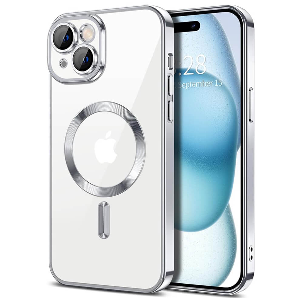 Techsuit iPhone 15 - Luxury Crystal MagSafe - Θήκη Σιλικόνης - Silver