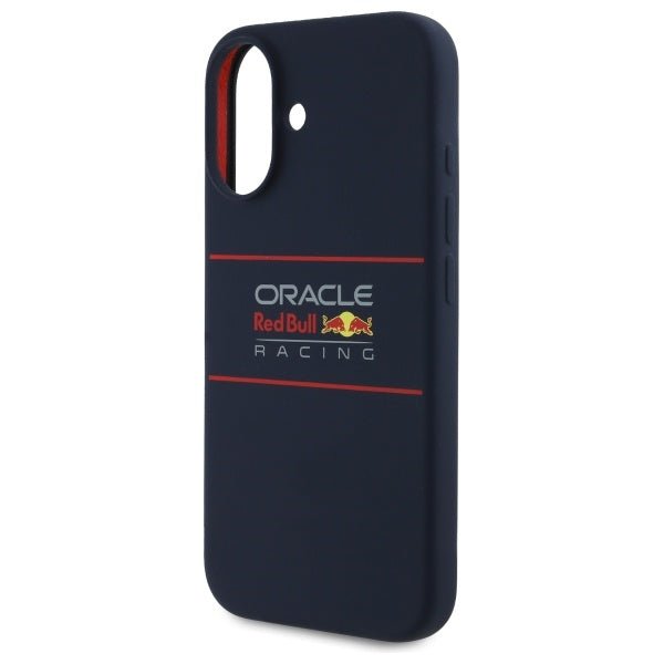 Red Bull iPhone 16 - Silicone Horizontal Logo - MagSafe Σκληρή Θήκη με Πλαίσιο Σιλικόνης - Navy - RBHMP16S24SIHSRV