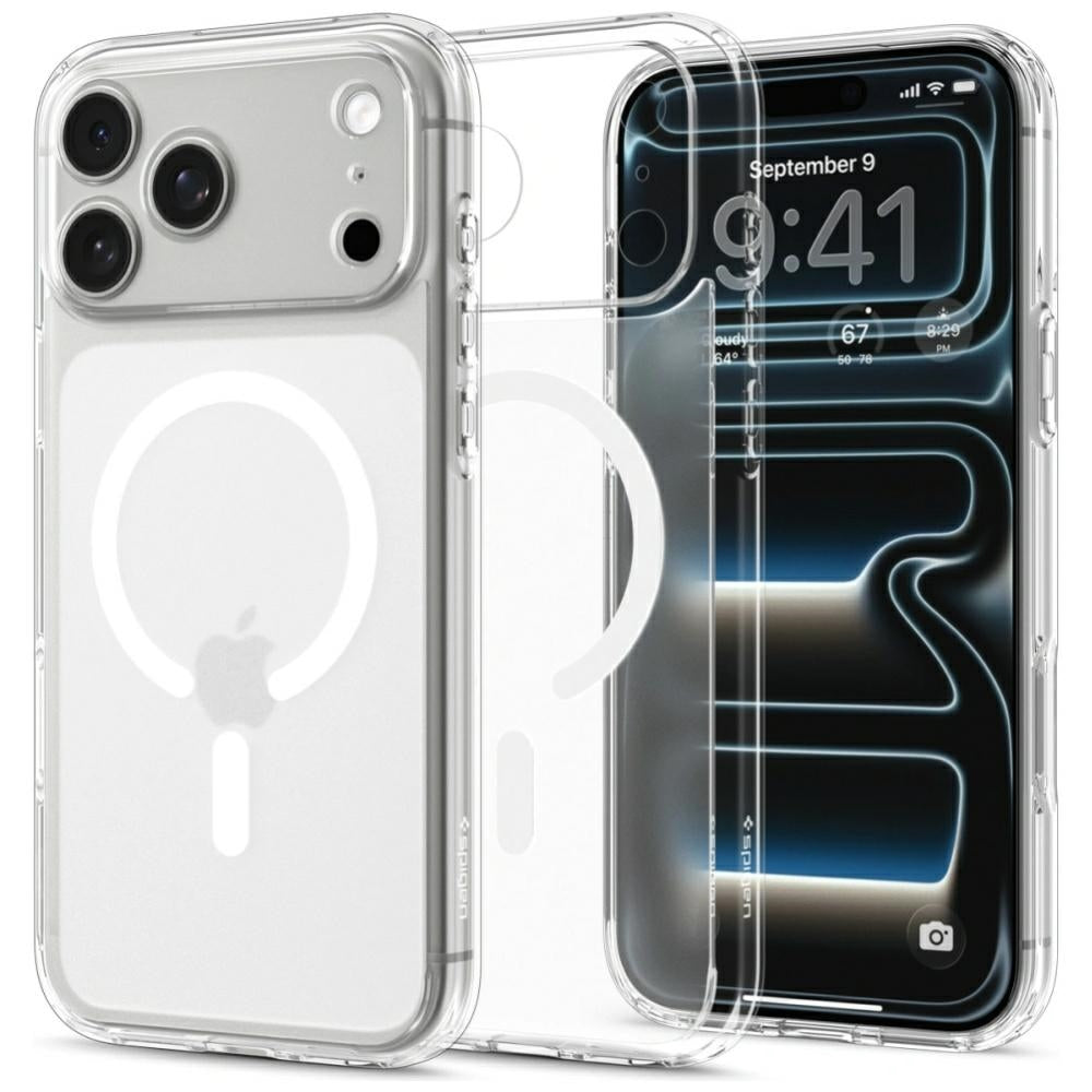 Spigen iPhone 18 Pro / iPhone 17 Pro - Σκληρή Θήκη με Πλαίσιο Σιλικόνης Και MagSafe - Ultra Hybrid Mag - Frost White