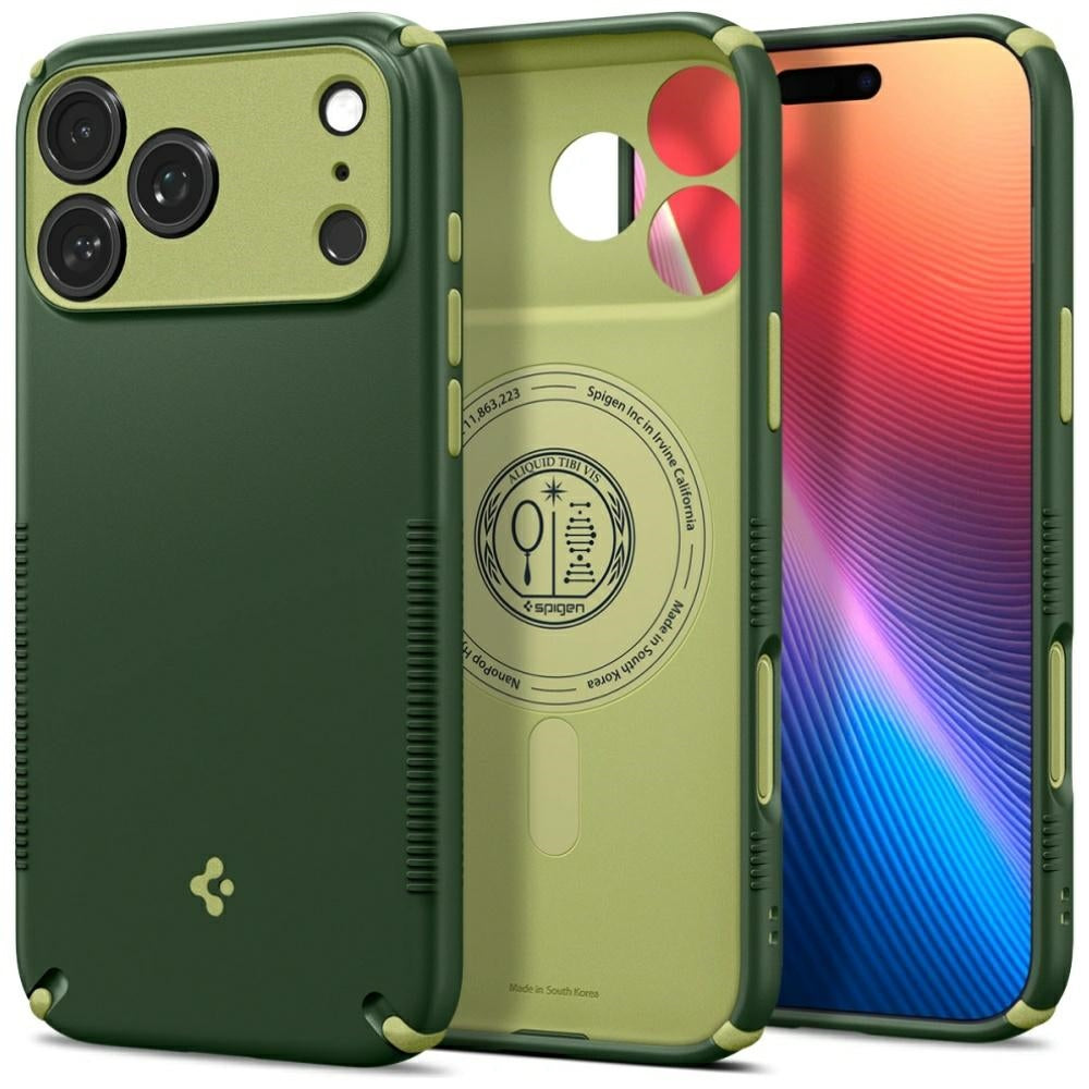 Spigen iPhone 18 Pro / iPhone 17 Pro - Σκληρή Θήκη με Πλαίσιο Σιλικόνης και MagSafe - Nano Pop Hybrid Mag - Avo Green
