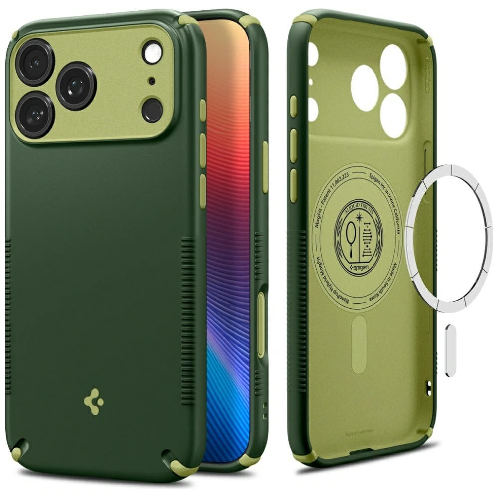 Spigen iPhone 18 Pro / iPhone 17 Pro - Σκληρή Θήκη με Πλαίσιο Σιλικόνης και MagSafe - Nano Pop Hybrid Mag - Avo Green